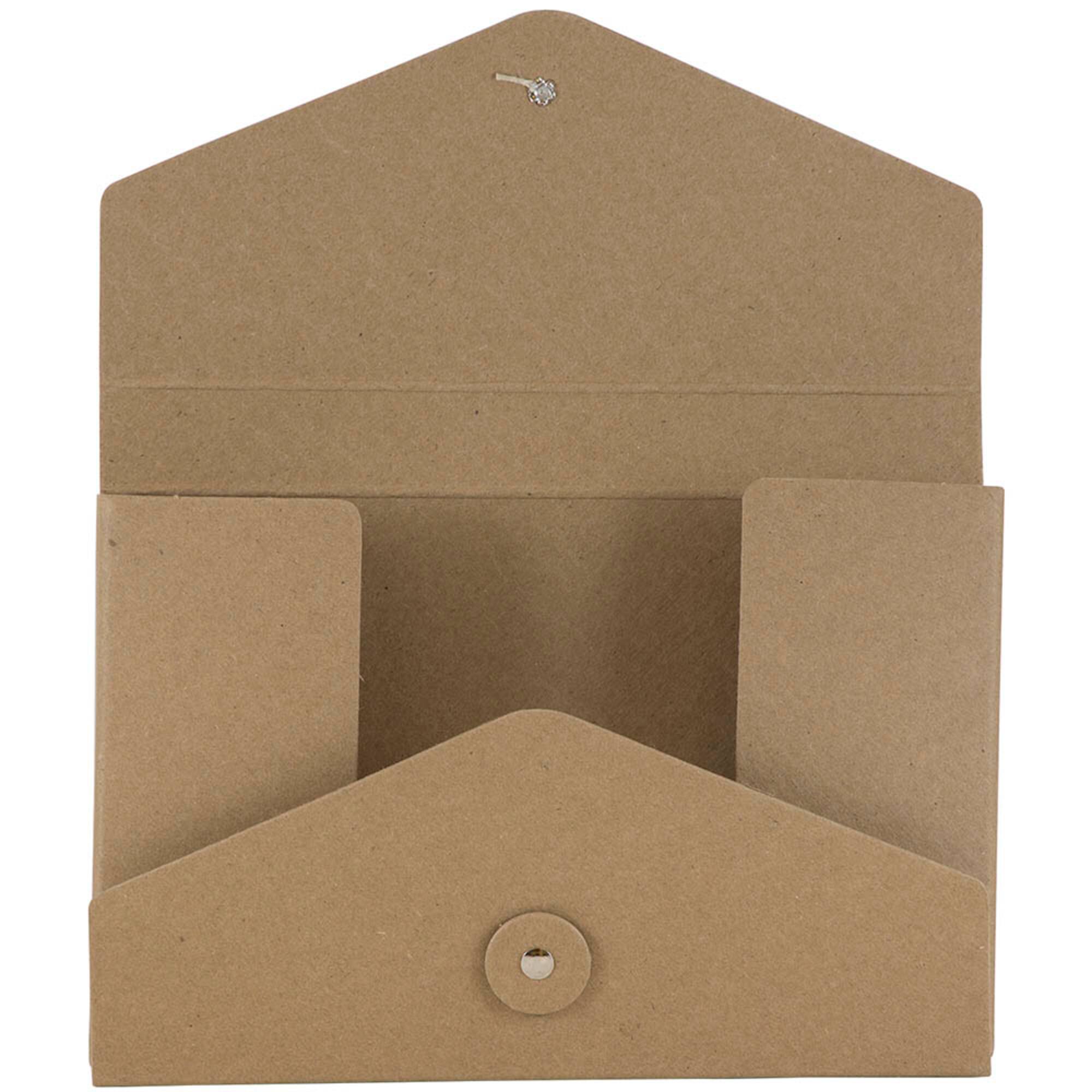JAM Paper Natural Kraft Portfolio with Button and String Tie Closure 5.5" x 8.5"